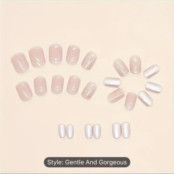 Pinkish Clear Press On Nails 24pcs - Picture 3 of 7